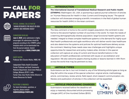 Call For Papers: Special Collection On Human Resources For Health In Asia